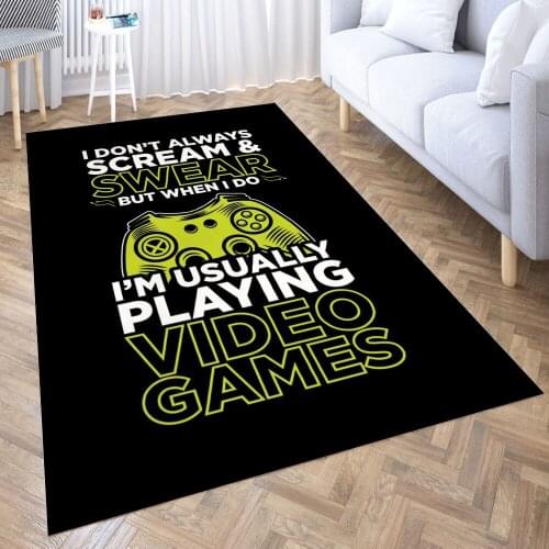Gamer Gaming Video Games Carpet for Living Room 3D Anime Cartoon Rug Gamer Teen Room Bedside Lounge Rug Kids Children Floor Mats