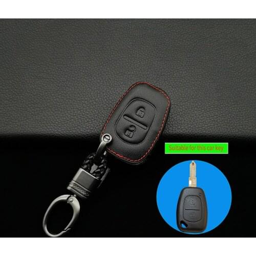 Leather Car Key Case For Opel Movano Vivaro For Renault Trafic Renault Kangoo Uncut NE73 / VAC102 Remote Control Box Accessories