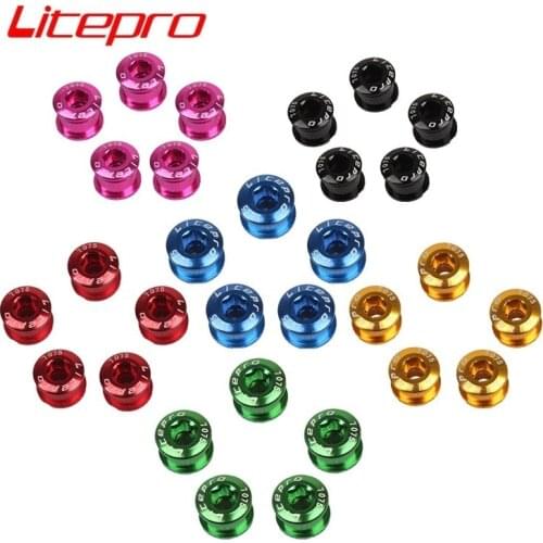 Litepro Crankset Chainring Bolts Aluminum Alloy Single Chainwheel Bolt MTB Road Bicycle Folding Bike Sprocket Installation Screw