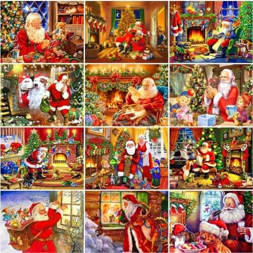 MomoArt Diamond Mosaic Santa Claus Full Drill Square Diamond Embroidery Needlework Mosaic Cartoon 5D DIY Art Child Gift