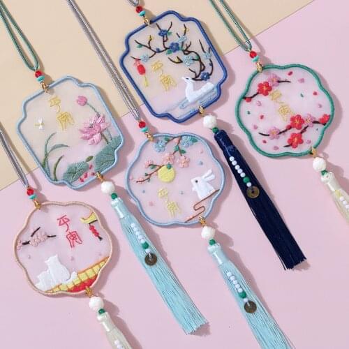 Chinese Style Mesh Embroidery Kit Flower Plant Animal Pattern Hoop Cross Stitch Punch Needle Embroidery Thread Kit for Beginner