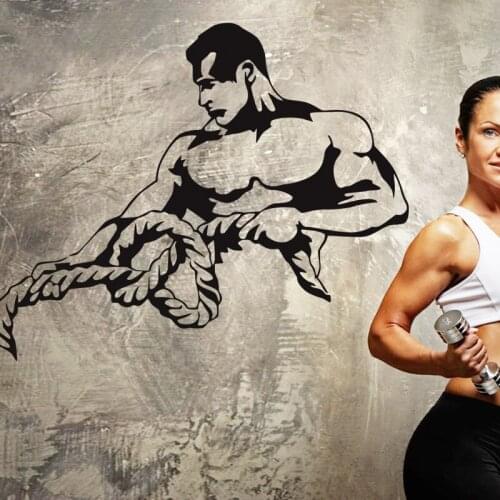 Rope Muscle Fitness Club Decal Gym Sticker Decor Posters Vinyl Decoracion Wall Decals Decor Mural Car Gym Sticker