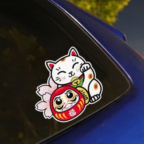 Car Styling Decals Japanese JDM Cute Lucky Cat Lovely Pet Phone Laptop Bike Motorcycle Sticker