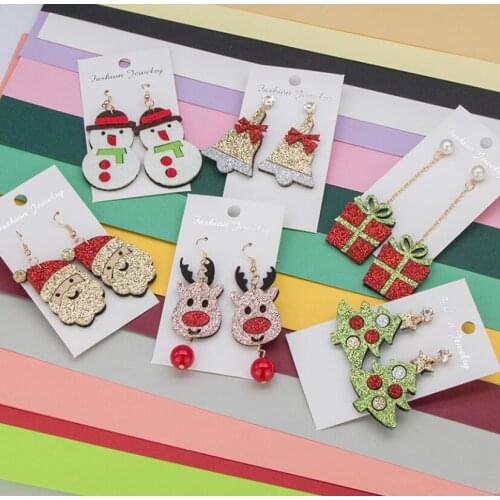 New Christmas theme/element dangle/stud earring jewelery Fashion dangle christmas man/tree/gift/Elk earrings one pair y1455