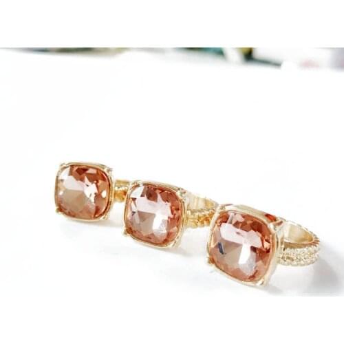 New Pink Square Stone Sweet Ring