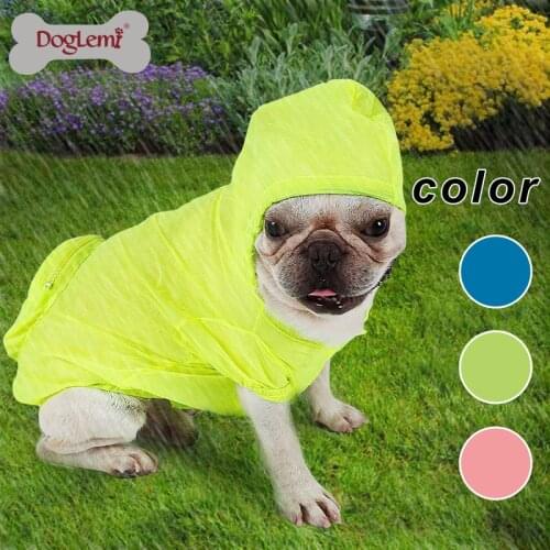 The new ultra-thin dog raincoat water proof pet clothes teddy puppy wind rain prevented bask in autumn and winter clothing