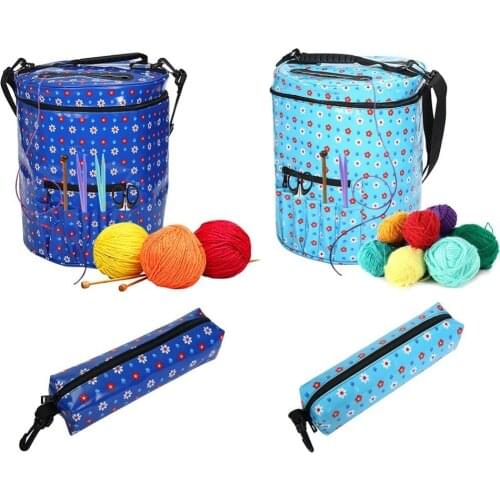 Yarn Storage Bag Organizer with Divider for Crocheting & Knitting Organization. Portable Yarn Holder Tote for Travel