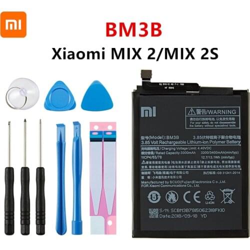 Xiao mi 100% Orginal BM3B 3300mAh Battery For Xiaomi Mi MIX 2 /MIX 2S BM3B High Quality Phone Replacement Batteries +Tools