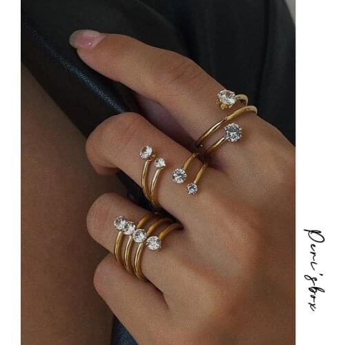 Кольца с фианитами для женщин Peri'sBox China At AliExpress