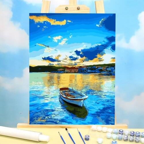 Landscape Coloring By Numbers Painting Kit Oil Paints 40*50 Oil Painting Wall Decoration Adults Handicraft Wholesale Drawing