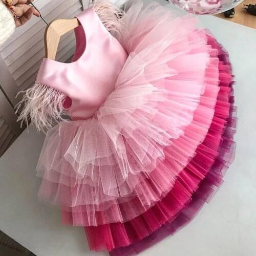 Girls Dress Elegant New Year Princess Children Party Dress Tutu Cake Kids Dresses for Girls Birthday Party Dress Vestido Wear