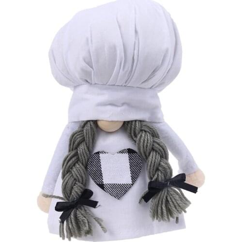 Valentines Day Tomte Gnome Decoration Kitchen Chef Plush Doll Swedish Ornament G6DB