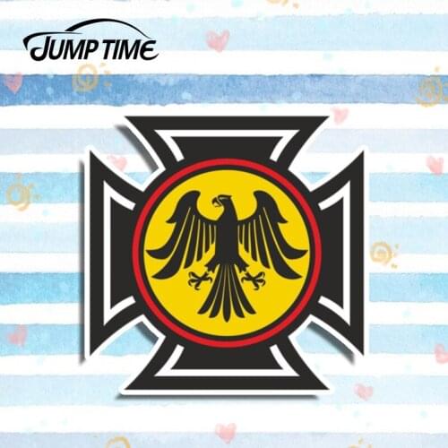 Jump Time 13cm x 13cm German Eagle Crest Vinyl Decal Laptop Travel Luggage Car Sticker Helmet Waterproof Car Styling Accessories