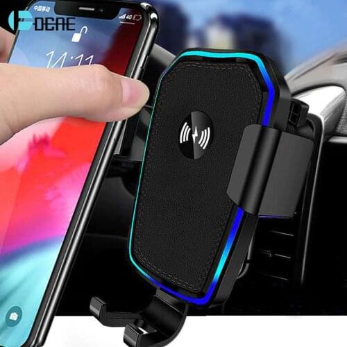 DCAE Qi Fast Wireless Car Charger 10W Automatic Gravity Car Mount Air Vent Phone Holder for iPhone 11 XS XR X 8 Samsung S10 S9