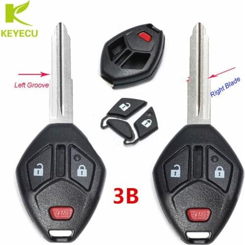 KEYECU Replacement New Uncut Blade 3 Button Car Remote Key Case Shell Housing Fob For Mitsubishi Lancer Eclipse Galant Outlander