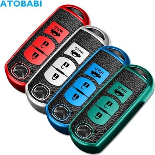 TPU Leather Car Key Cover For Mazda 2 3 5 6 CX5 CX7 CX9 Miata MX5 Axela Atenza 3 Buttons Smart Remote Fob Full Protector Case