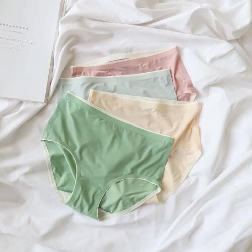 New summer ice silk High-Rise Seamless Panties women simple Beautiful underwear cozy Antibacterial underwear briefs women NK916