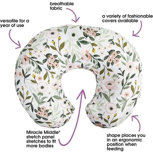 W8EF Baby Nursing Pillowcase Elastic U-shaped Pillow Case Detachable Pillow Cover Breastfeeding Pregnant Pillowcase