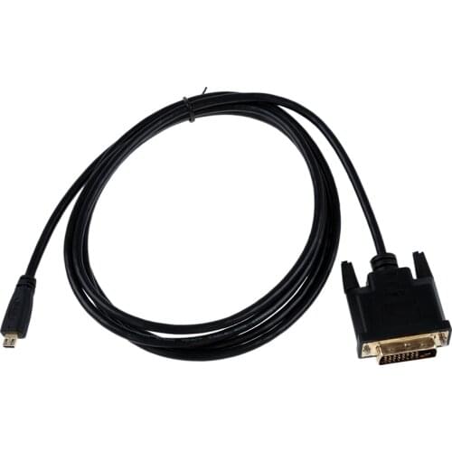 1.8M 6FT Micro HDMI-compatible Male to DVI 24+1 Male Cable Cord For HDTV Full HD TV
