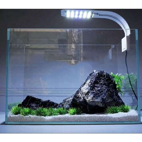 10W 24 LED Aquarium Light Clip Fish Tank Lamp White:Blue 5:1 AC220V