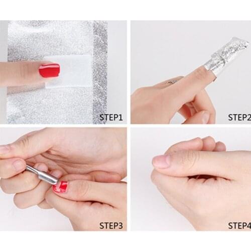 100pcs Nail Tin Foil With Cotton Tin Foil Unloading Cotton Sheet Aluminum Foil Nail Art Unloading Tool 100 Pieces a Pack