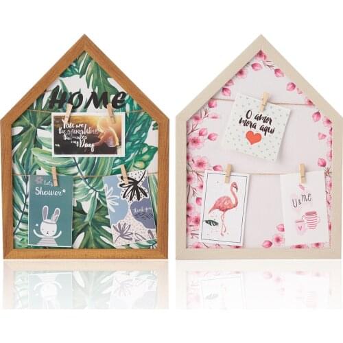 2 Pcs House Shape Plastic Edge Hanging Display Photo Frames Wall Picture Frame Collage Board for Pictures Polaroid Holiday Cards