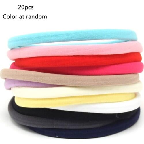 20pcs Super Soft Nylon Headband Kids Elastic Hairband DIY Girls Hair Accessories
