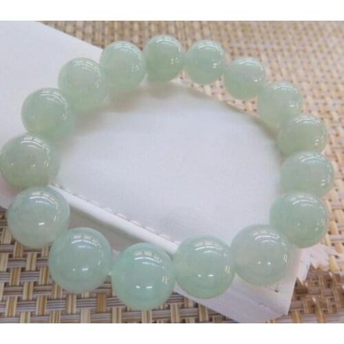 New Grade A Jadeite Jade Bead 12- 13mm Perfect Beads Link Man &Woman Lucky Bracelet expensive bracelet