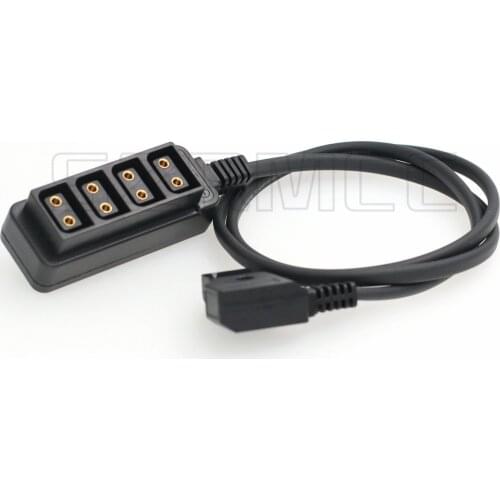 D-tap 2 Pin Male to 4 Port D-tap Female Hub Splitter Power Cable for Alexa Tilta Red Cameras Anton Bauer V-Mount Battery