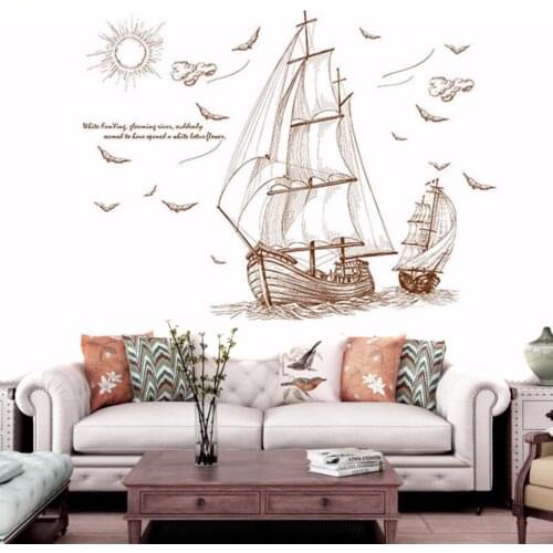 DIY Newest Removable Pirate Ship Sailing Wall Sticker Vinyl PVC Decal DIY Art Home Decor