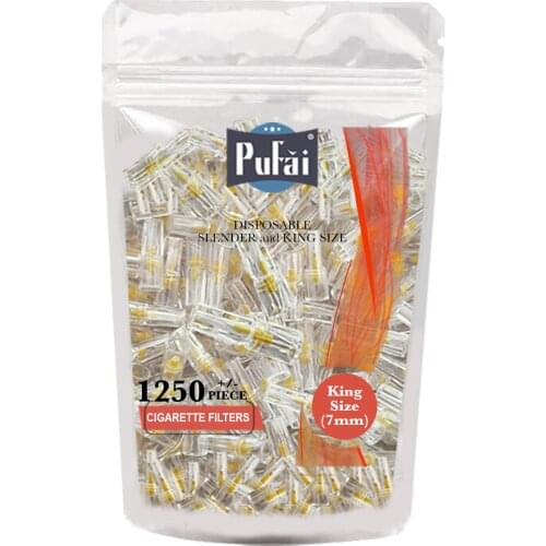 Pufai Cigarette Filters Reusable Compatible 7mm Slender King Sizes 1250 Per Pack