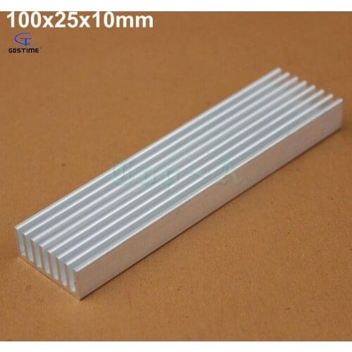 Gdstime 1pcs 100x25x10mm Aluminum HeatSink Radiator Heat Sink for Computer Electronic Chip RAM LED IC 100mm x 25mm x 10mm