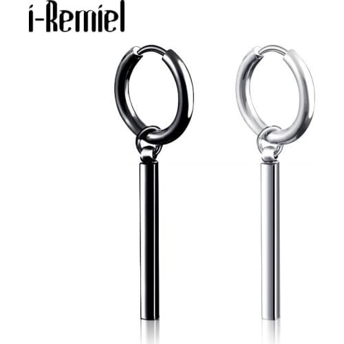I-Remiel Titanium Steel Bearings Gentleman Personality Hipster Drop Earring Korean Female Chain Tassel Dangle Earrings for Men