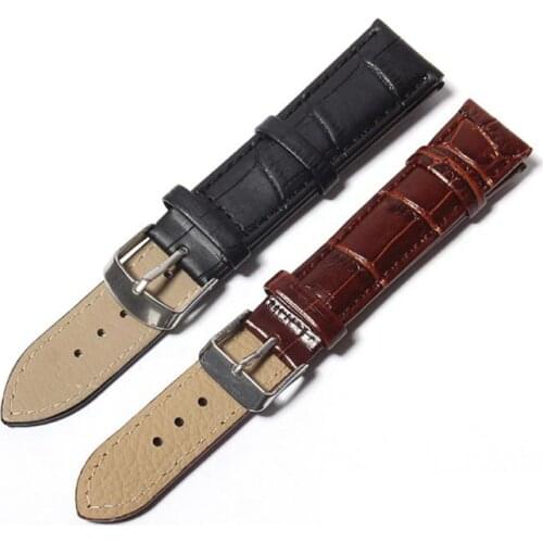 Watchband Leather Men Women Strap Watch Wrist Bracelet 24mm 22mm 20mm 18mm 16mm 14mm 12mm Watch Accessories Metel Buckle Clock