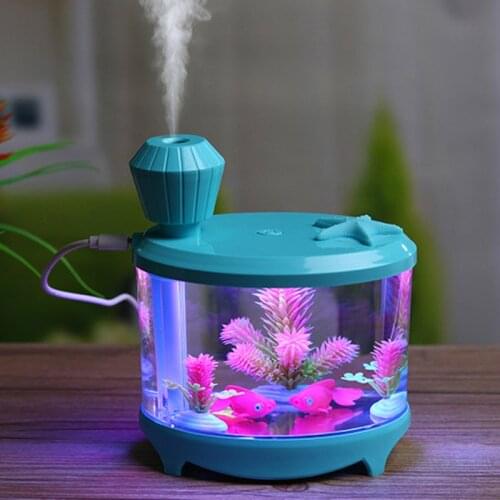 Beautiful Fishtank Humidifier 460ml large Capacity USB Diffuser Home Office Desktop Colorful Soft Night Light Air Humidifier