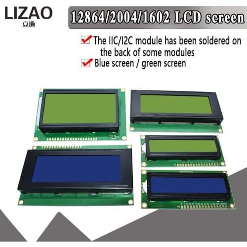 LCD1602 LCD 1602 2004 12864 module Blue Green screen 16x2 20X4 Character LCD Display Module HD44780 Controller blue black light