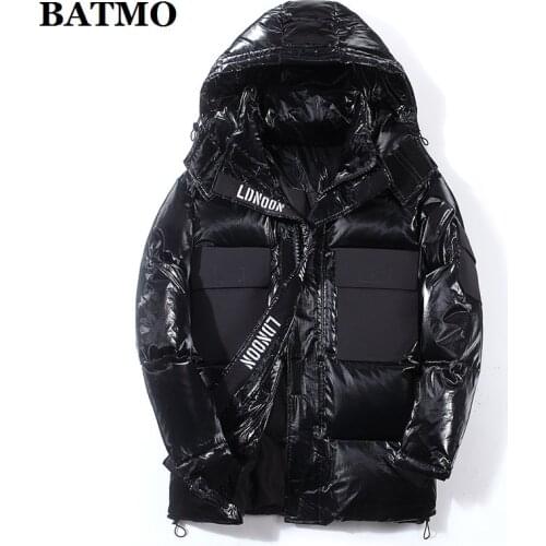BATMO 2020 new arrival winter 80% white duck down hooded jackets men,mens waterproof warm jackets,938