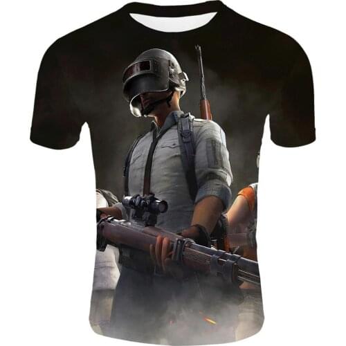2021 Summer New Mens T-shirt Cool Shirt Pubg Battlefield 3D Printing E-sports Shirt Harajuku Trendy Fashion Oversized T-shirt