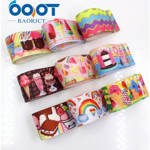 OOOT BAORJCT I-19411-953,1-1/2",10yards Cartoon Thermal transfer Printed grosgrain Ribbons,bow cap DIY accessories decorations