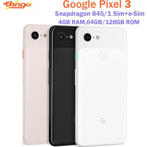 Google Pixel 3 4GB & 128GB Original Mobile phone 4G LTE Android Octa core 5.5'' 12.2MP&Dual 8MP Fingerprint NFC