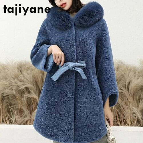 Real Fur Coat Fox Fur Collar Wool Jacket Autumn Winter Coat Women Clothes 2020 Sheep Shearling Korean Vintage Women Tops ZT3660