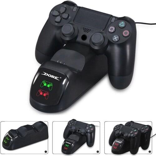 Portable 2in1 For PS4 Wireless Controller Dual Fast Charging Station USB Charger