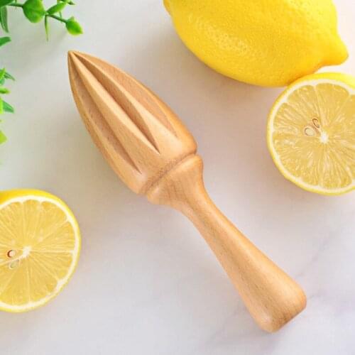 Manual Lemon Squeezer Natural Beech Wood Hand Press Juicer Fruit Orange Juice Extractor Reamers Ten-corner Design Kitchen Tool