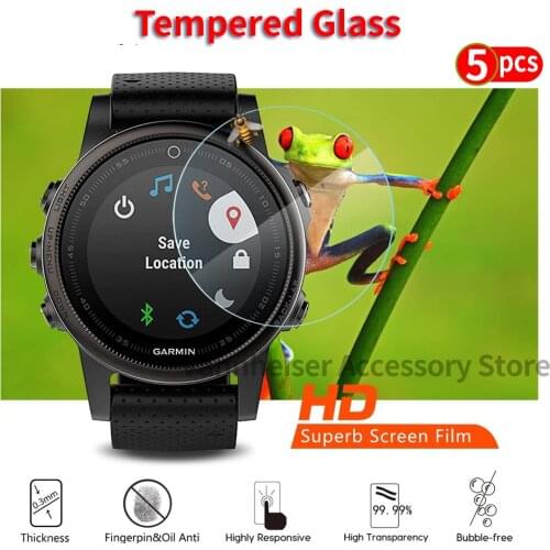 9H Tempered Glass For Garmin Fenix 5 5s 6S Sapphire 6X Solar 6Pro Screen Protector Film Anti Scratch Smartwatch Accessories