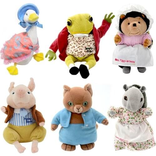 Cute Lily Bobtail Benjamin Bunny Cotton Tail Rabbit Mrs Tiggy Winkle Jemima Duck Mini Plush Stuffed Animals Toy Doll Baby Gifts