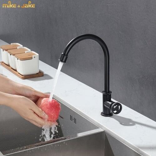 Industrial style black kitchen faucet matte black kitchen sink mixer single cold kitchen sink tap Europe black kitchen tap