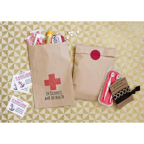 Wedding In Sickness and in Health hangover kits Bachelorette Buffet welcome bags Bridal Shower Bakery Cookie Favors pouches