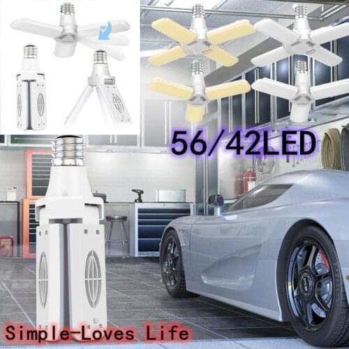 Led Fan Garage Light 40/30W E26 Super Bright Industrial Lighting Foldable Fan Blade Angle Adjustable For Home Garage Lighting