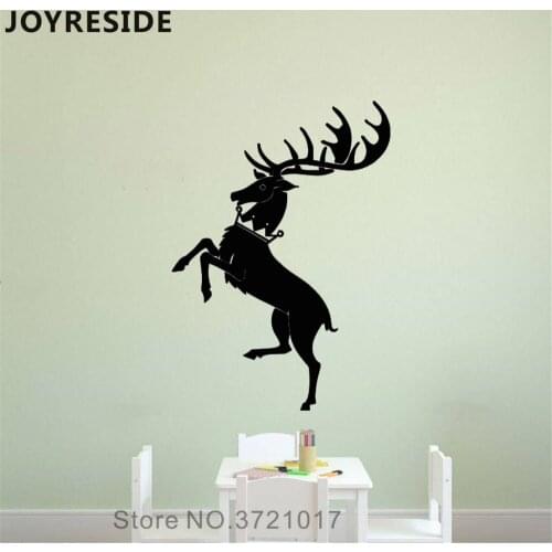 JOYRESIDE Deer Wall Decal Wall Sticker Animals Deer Silhouette Vinyl Decor Home House Kids Rooms Art Decor Interior Design A1156