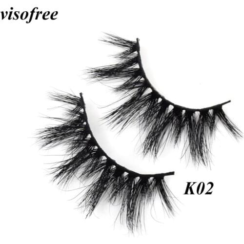 Visofree 3D Mink Lashes Mink Eyelashes Cruelty Free Handmade False Eyelashes Cross Thick Eyelashes Makeup Beauty Faux Cils K02